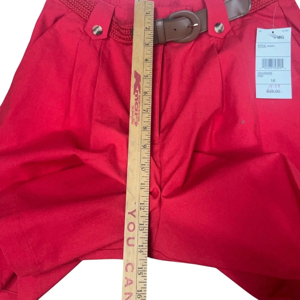 Vintage Belted Pleated Shorts Bundle 2 Pc 16 High Rise Preppy Retro NWT Vacation - Picture 6 of 13